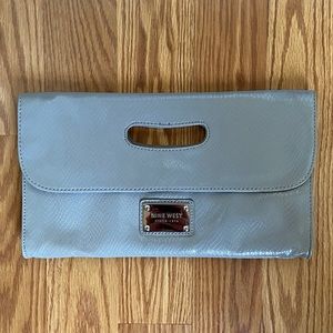 Nine West Gray Alligator Clutch